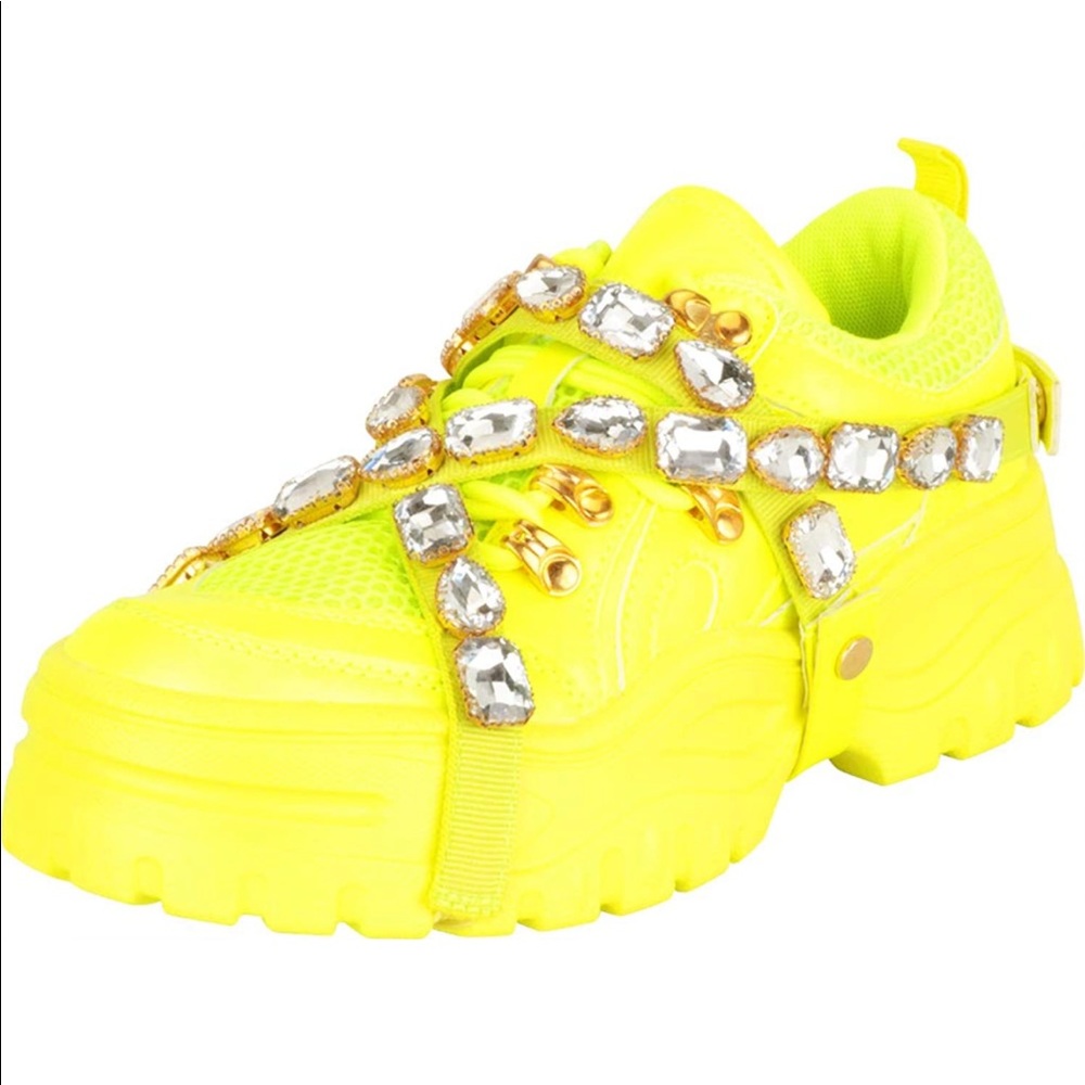 Neon Yellow Ugly Dad Sneakers